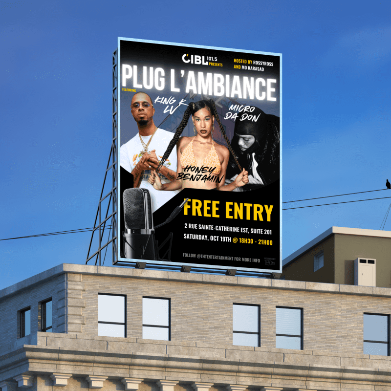 Portrait Billboard at Slight Angle, on Top of Building